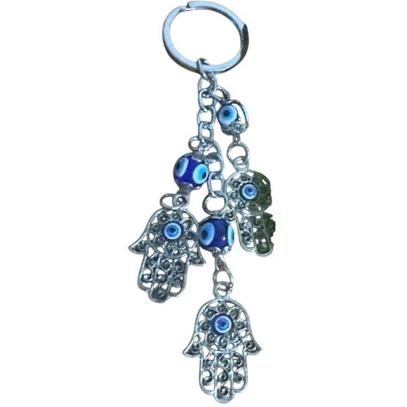 I bought this in Israel This is a Hamsa Hand and Evil Eye keychain 4 protection - Picture 1 of 3